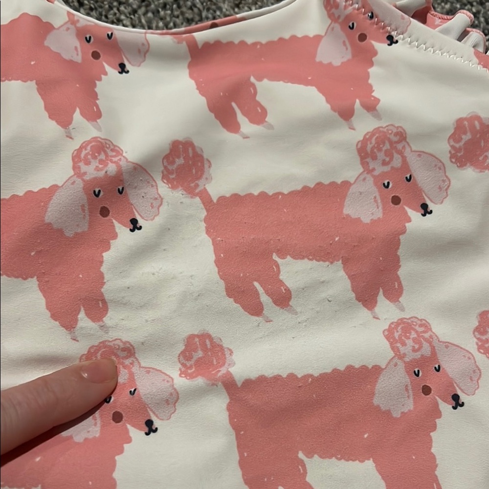 Pink Poodle Print Swimsuit - Picture 2 of 4